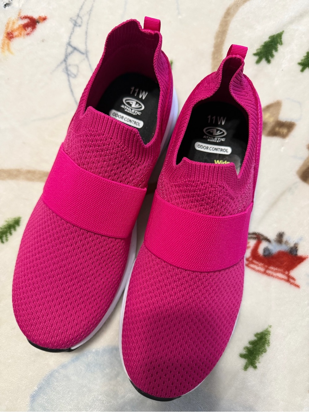 Athletic Works Women's Slip-On Sneakers in Bright Pink